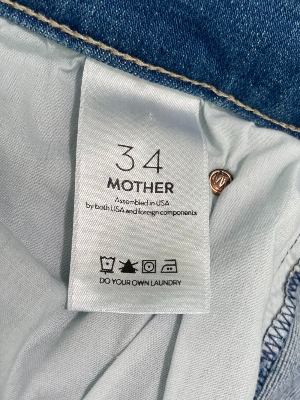 MOTHER The Super Stunner Ankle Jeans Double Vision Heart Pocket Boho HTF Sz 34 - Picture 8 of 13
